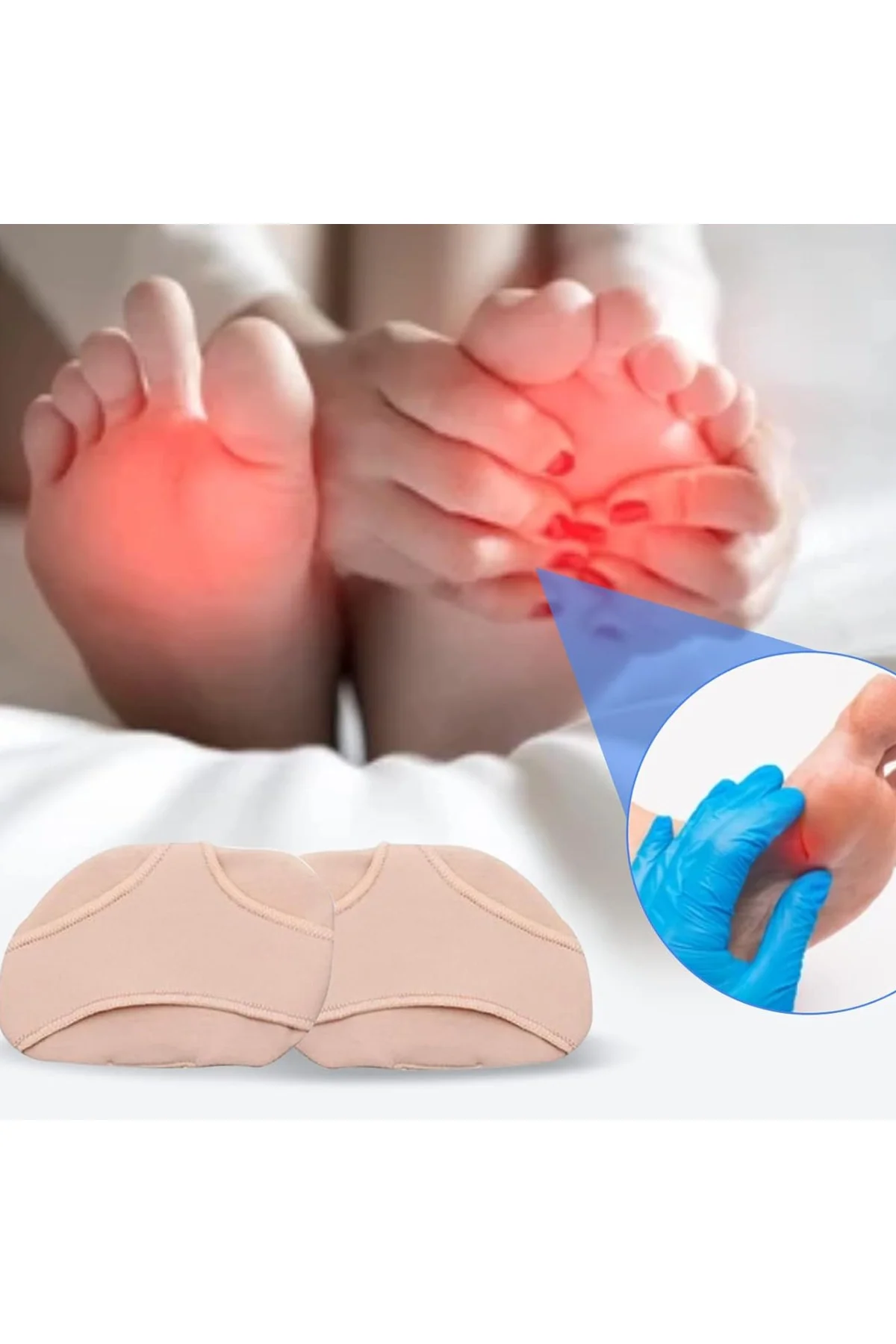 Morton Nöroma Ön ayak ayakkabı pedleri , silikon yarım tabanlık Metatarsal jel yastık
