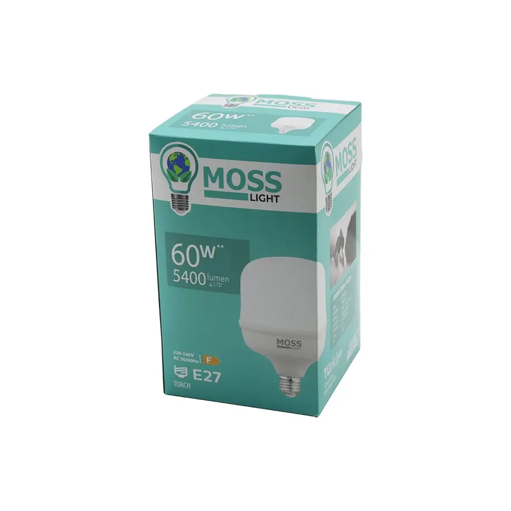 MOSS LIGHT 60W  TORCH LED AMPUL PLASTİK E27 5400LUMEN L175 DERECE