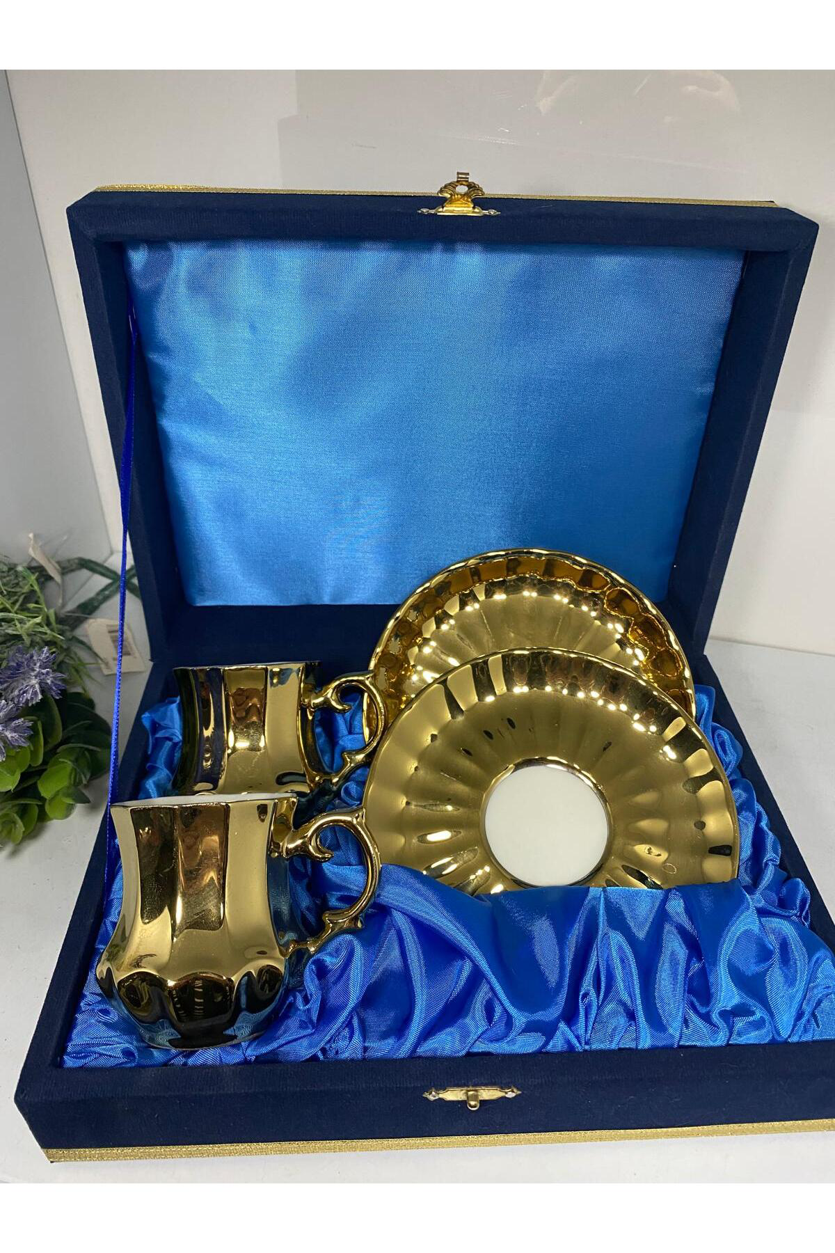 Vitale Mostor Altın 2 Li Kahve Fincanı (Özel Kutusunda)