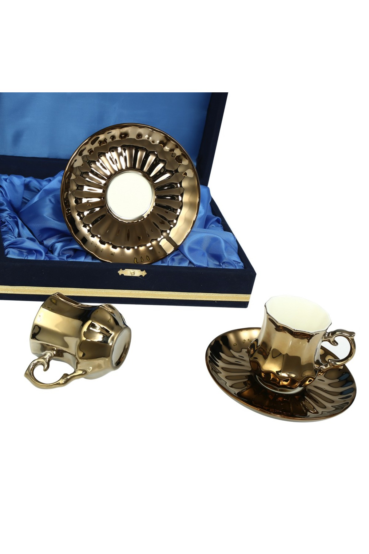 Vitale Mostor Altın 2 Li Kahve Fincanı (Özel Kutusunda)
