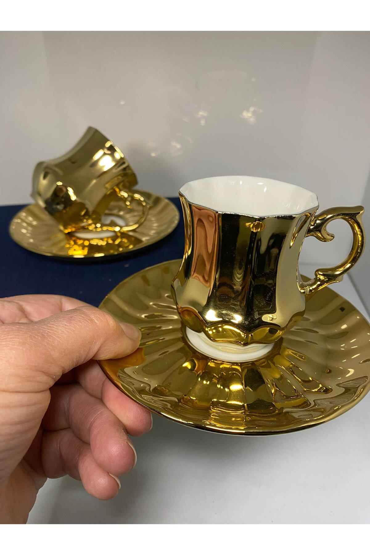 Vitale Mostor Altın 2 Li Kahve Fincanı (Özel Kutusunda)