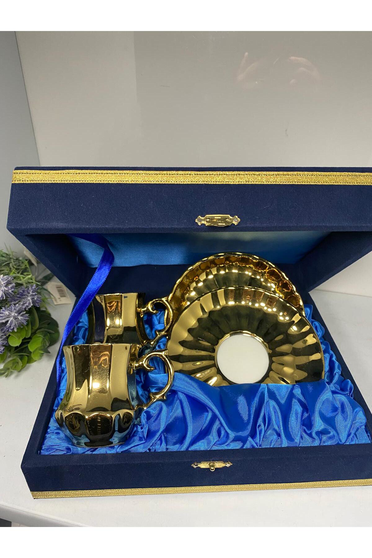 Vitale Mostor Altın 2 Li Kahve Fincanı (Özel Kutusunda)