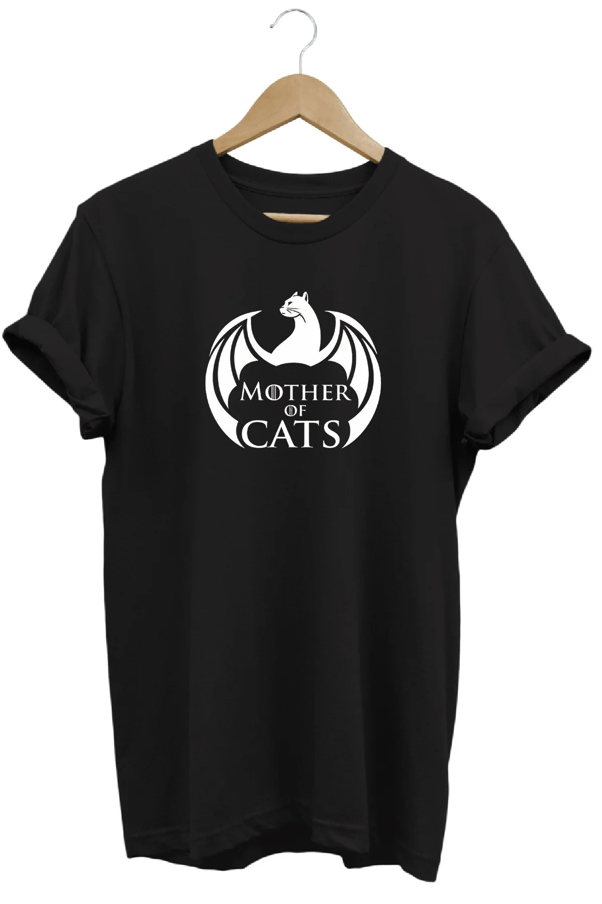 Mother of Cats Kedilerin Annesi Baskılı %100 Pamuk Regular Fit Bi Mother of Cats Kedilerin Annesi Baskılı %100 Pamuk Regular Fit Bi