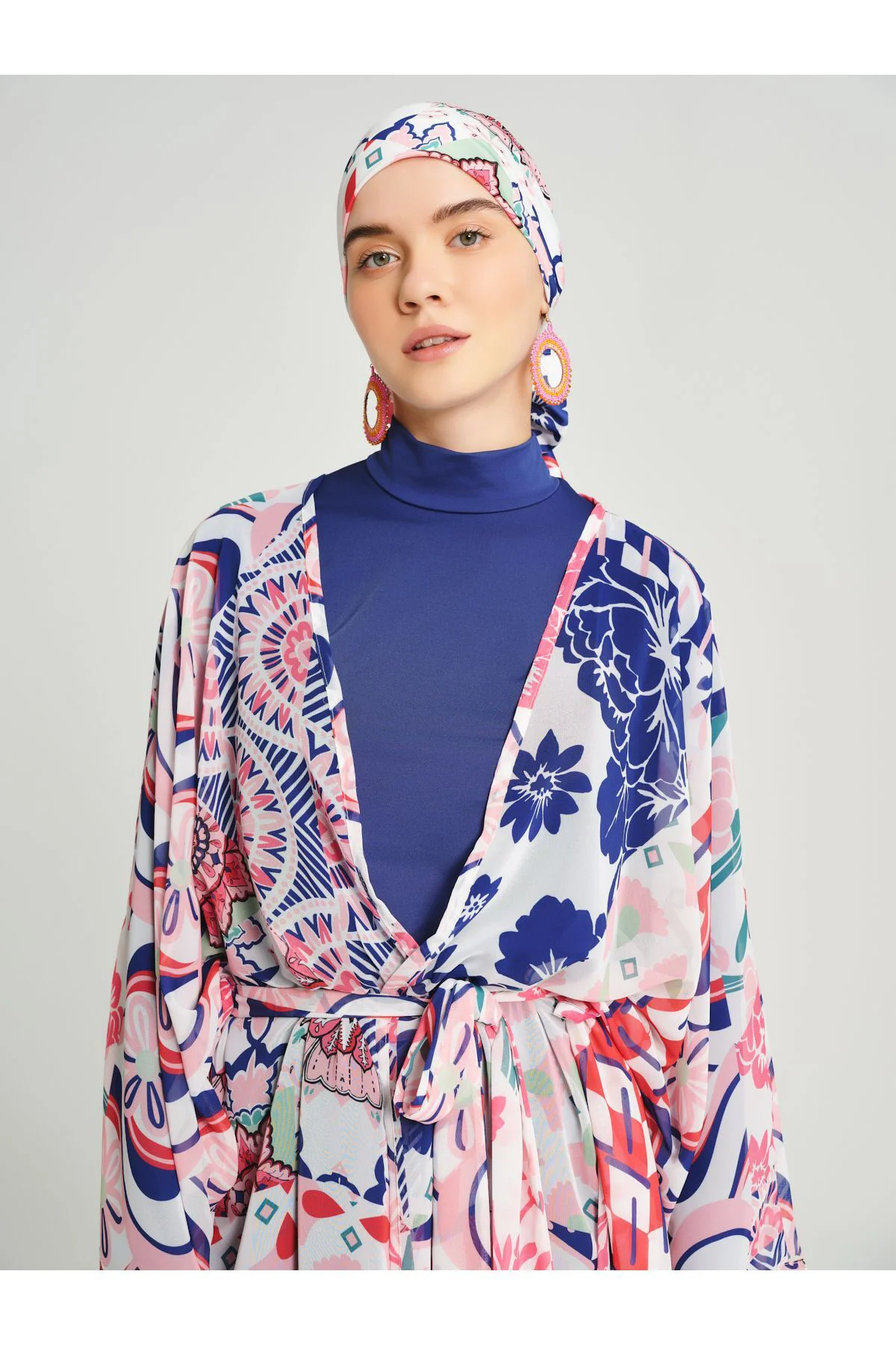 Motif Desenli Tesettür Mayo