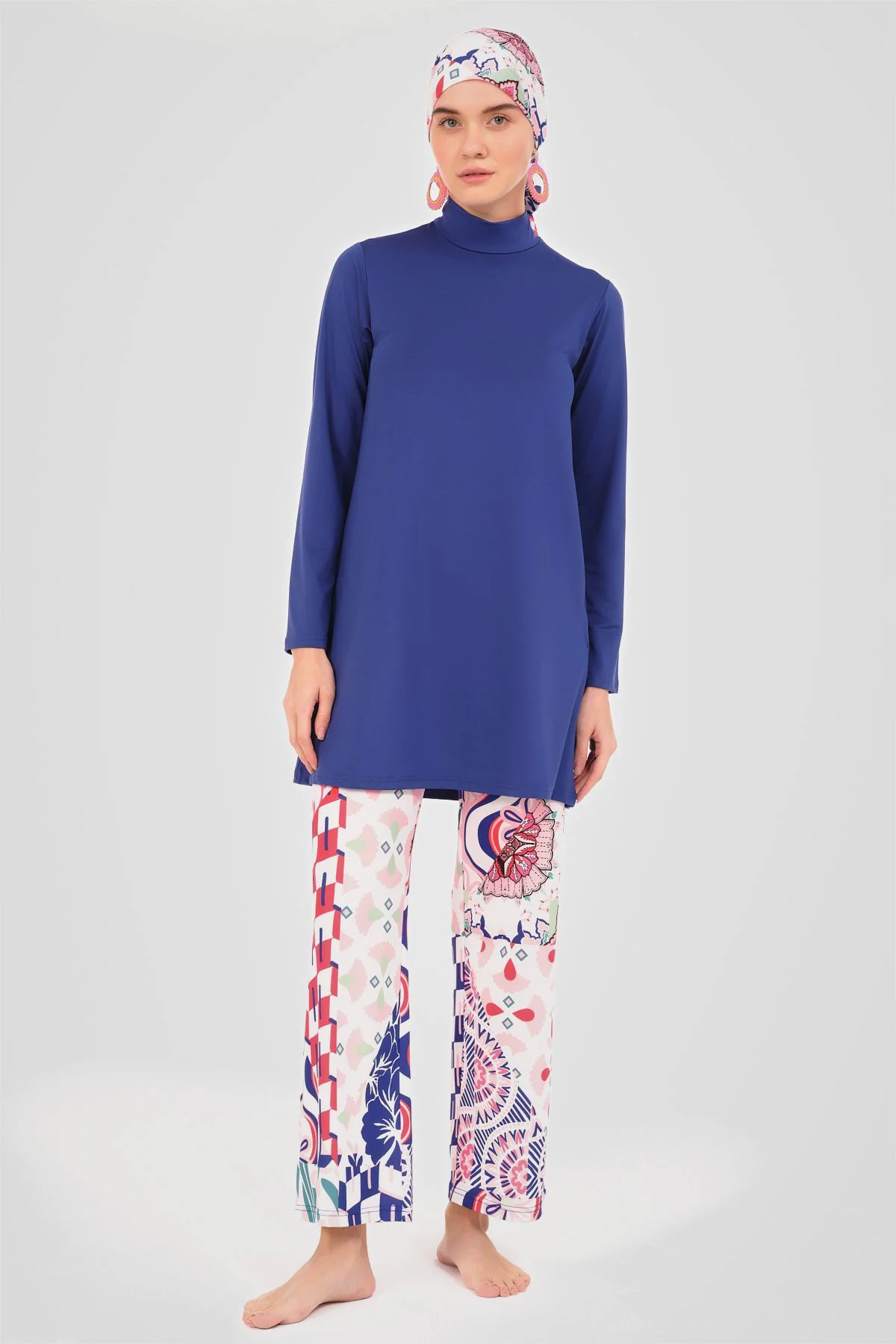 Motif Desenli Tesettür Mayo