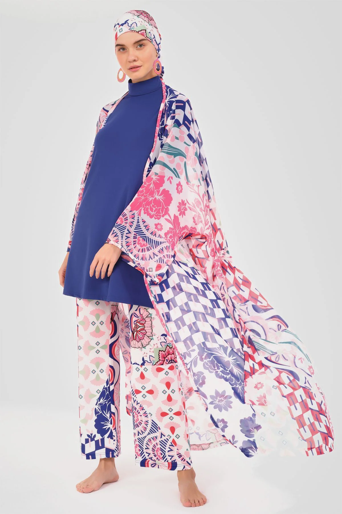 Motif Desenli Tesettür Mayo