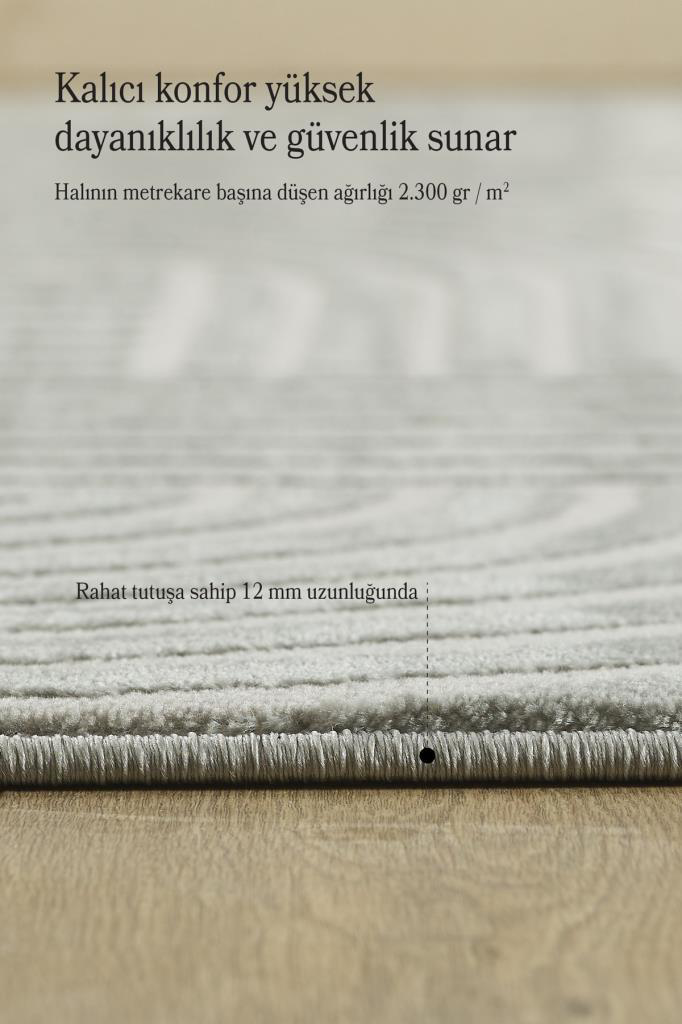 Red Hali Motifli Gri Modern Yumuşak Polipropilen Jüt Hali Salon Oturma Oda