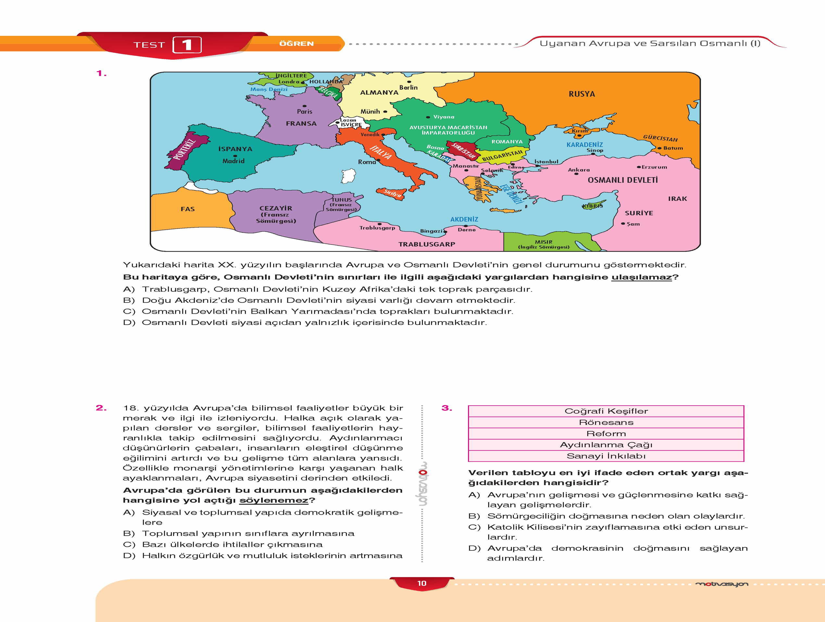 Motivasyon 8. Sınıf TC İnkilap tarihi ve Atatürkçülük Soru Bankas
