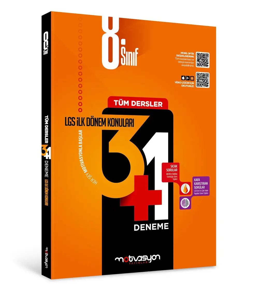 Motivasyon 8. Sınıf Tüm Dersler 3+1 İlk Dönem Deneme