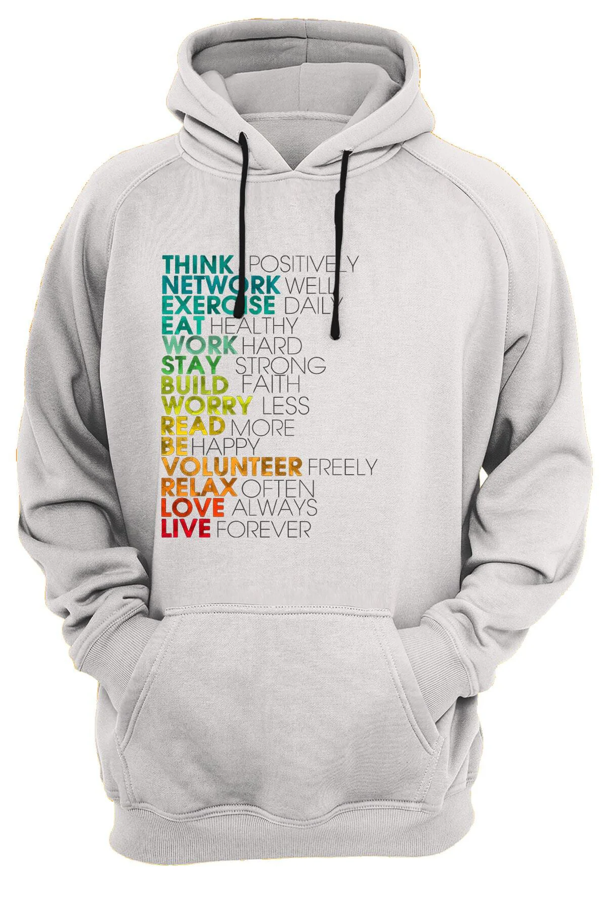 Motivasyon Yazıları Baskılı %100 Pamuk 3 Ipl. Şardonlu Içi Polar Kalın Sweatshirt