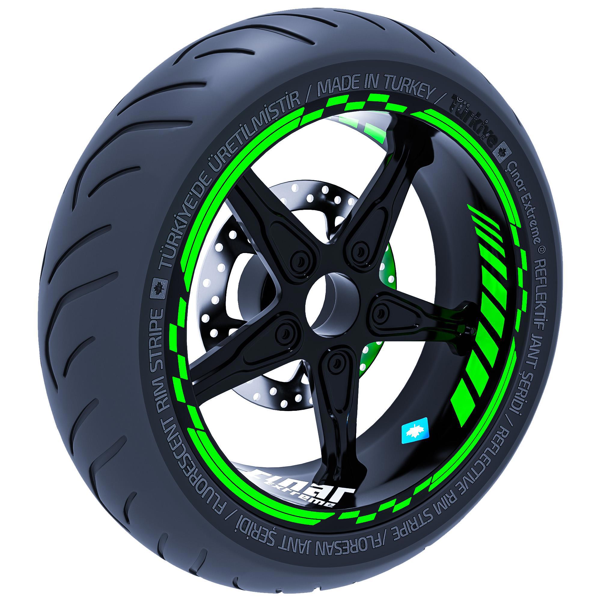 Moto GP İç Dış Jant Şeridi Takım Sticker Reflektif, Floresan, Öze