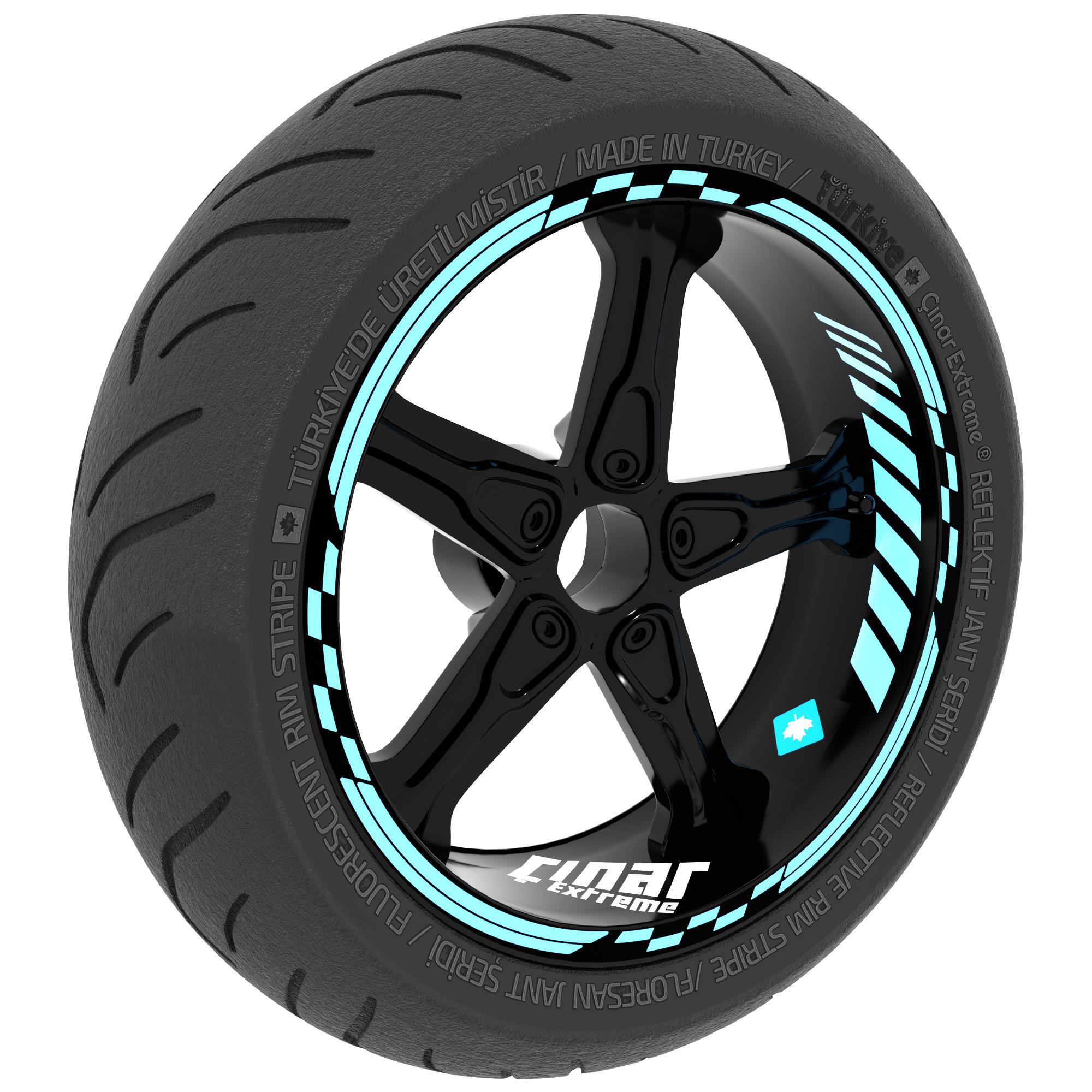 Moto GP İç Dış Jant Şeridi Takım Sticker Reflektif, Floresan, Öze
