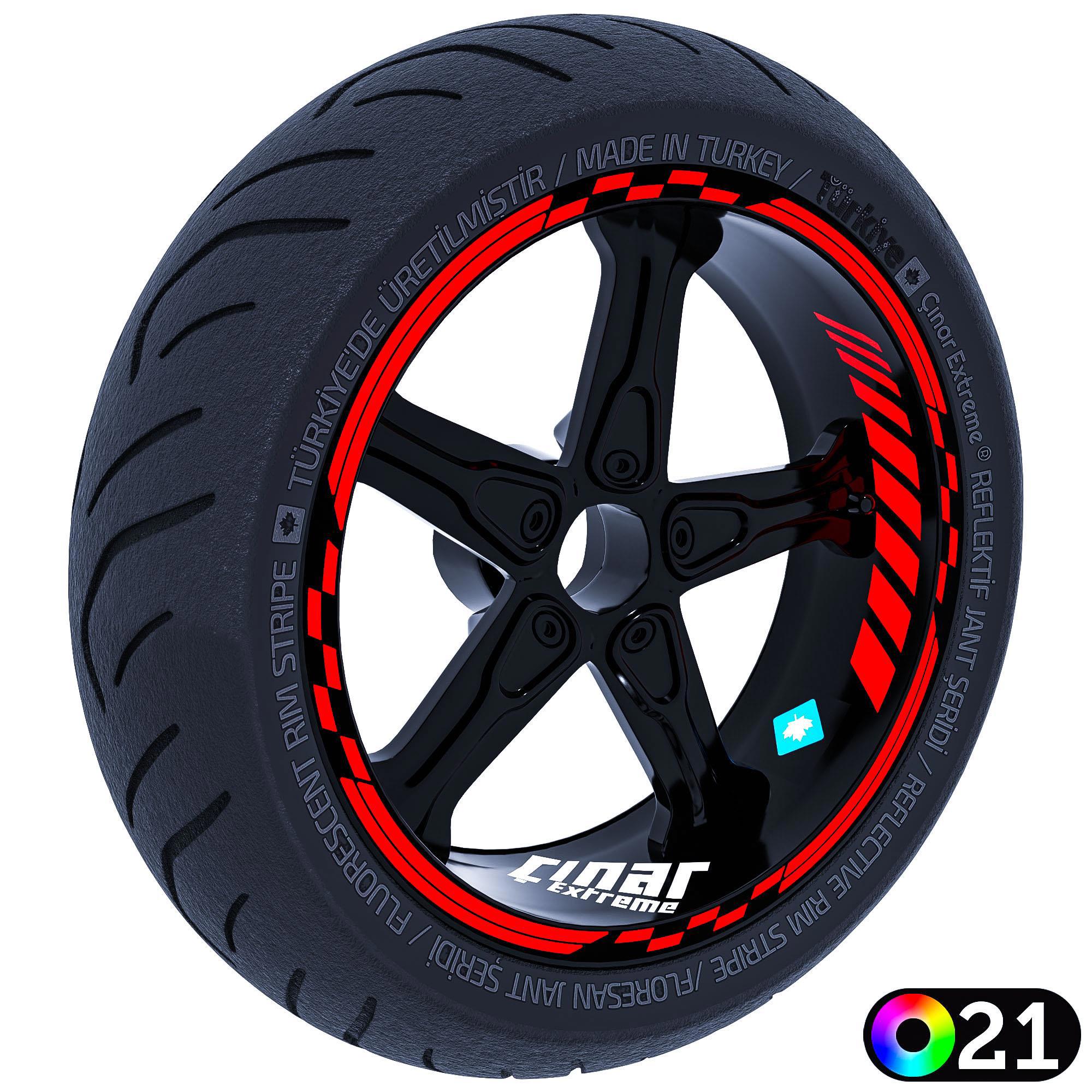 Moto GP İç Dış Jant Şeridi Takım Sticker Reflektif, Floresan, Öze