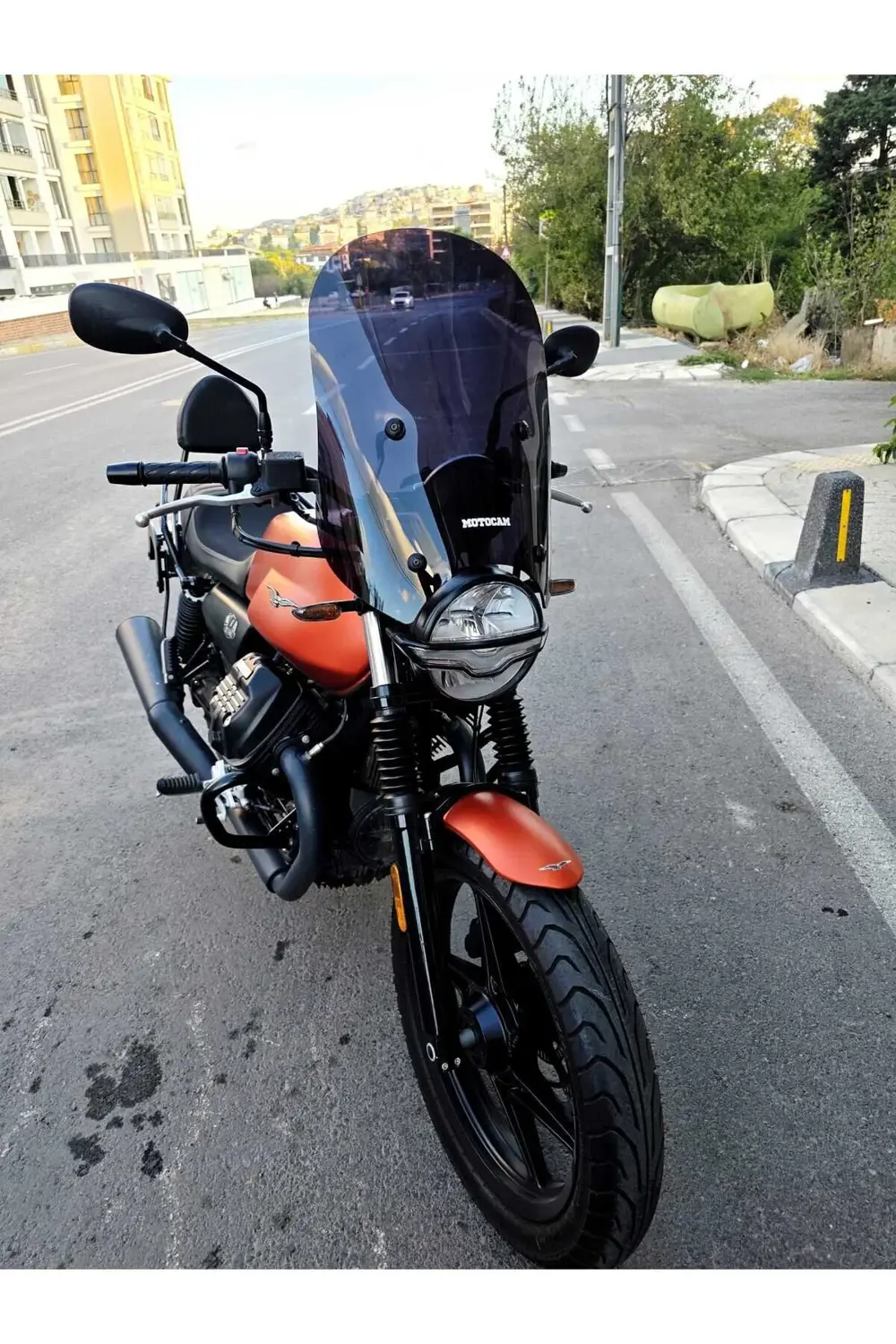Moto Guzzi V7 Stone Siperlik Ön Cam 2021-2023 Model 53cm Siyah Re