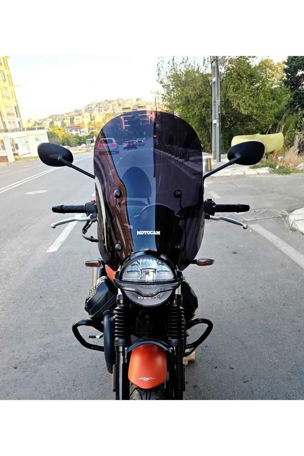 Moto Guzzi V7 Stone Siperlik Ön Cam 2021-2023 Model 53cm Siyah Re