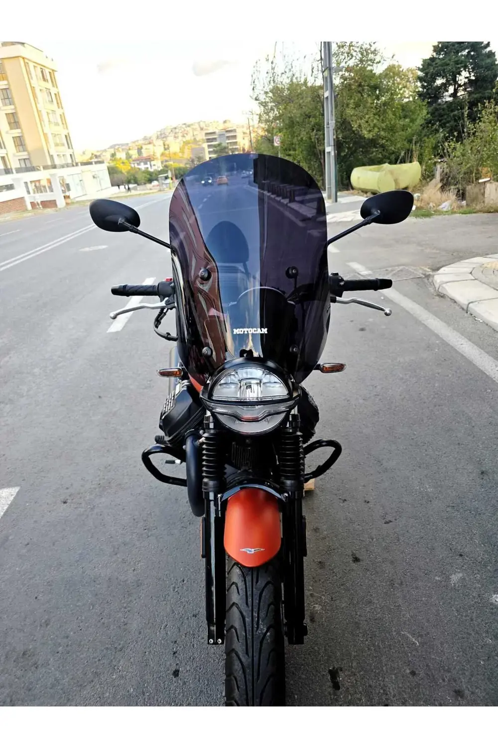 Moto Guzzi V7 Stone Siperlik Ön Cam 2021-2023 Model 53cm Siyah Re