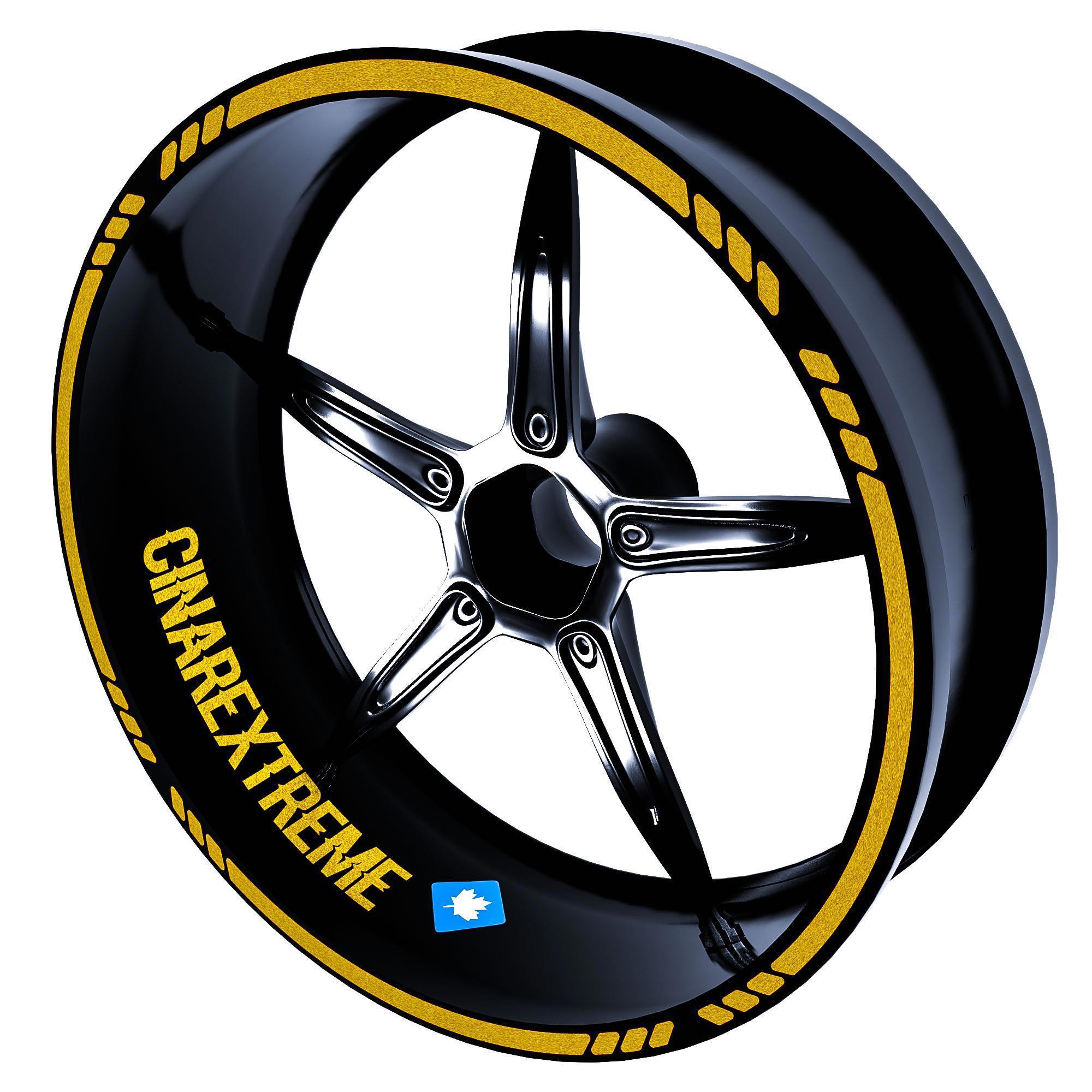 Moto Rider 4'lü Sticker Seti Yaldızlı Gold İç Dış Jant Şeridi Kas