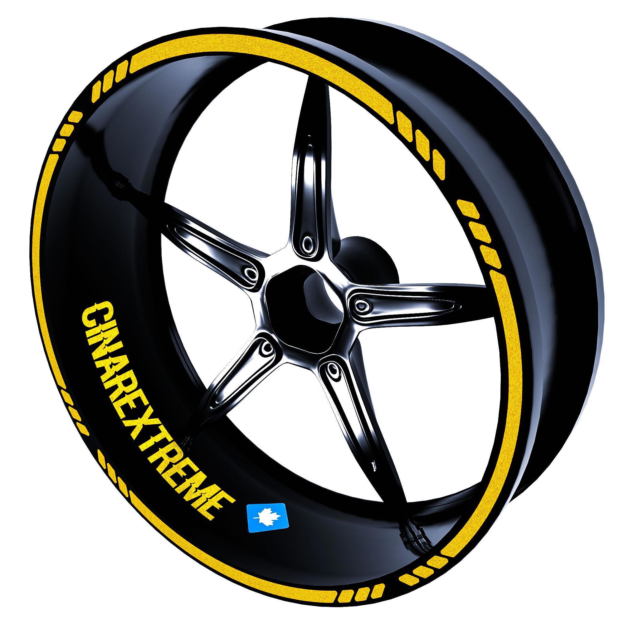 Moto Rider 4'lü Sticker Seti Reflektif Sarı İç Dış Jant Şeridi Ka