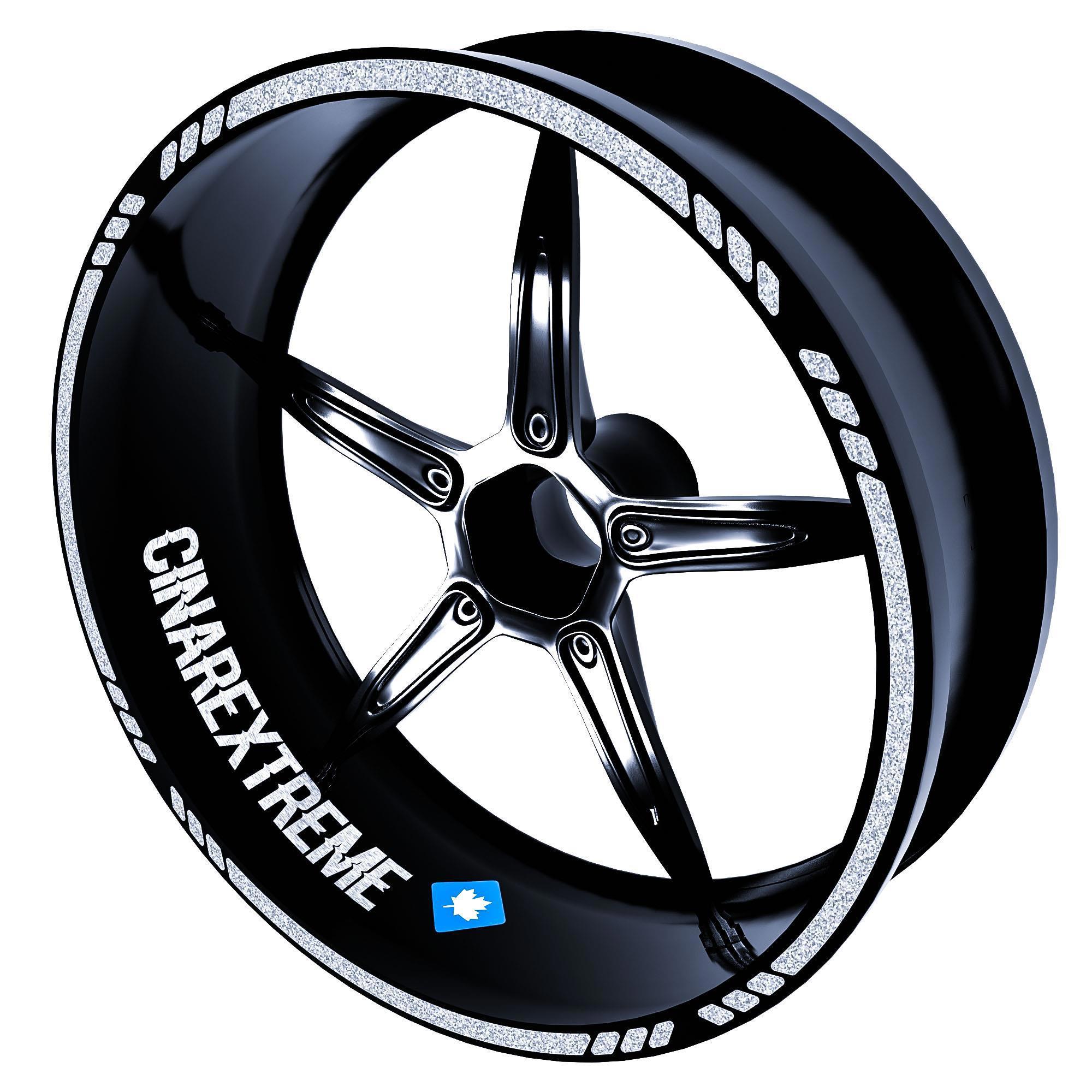 Moto Rider 4'lü Sticker Seti Reflektif Gri İç Dış Jant Şeridi Kas