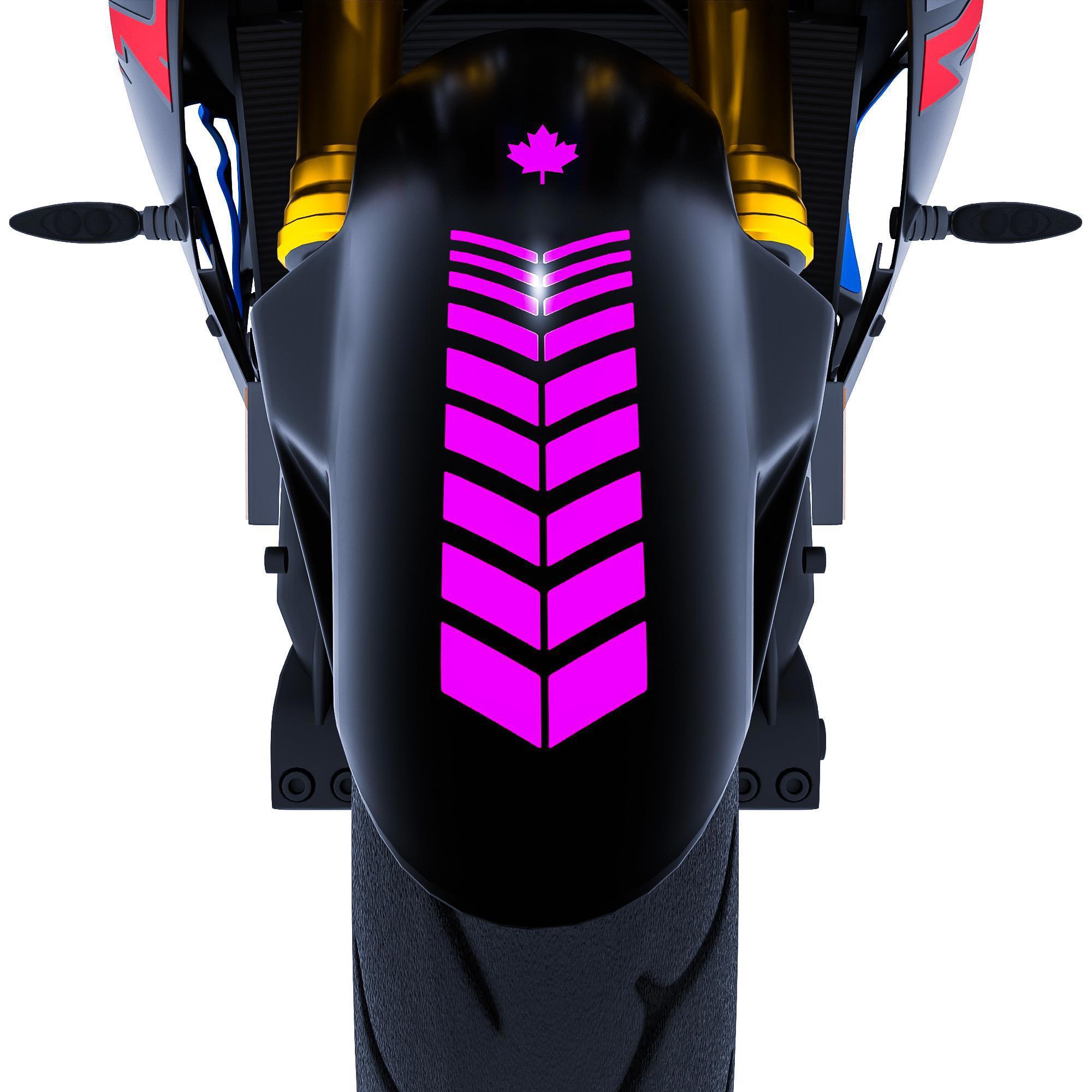 Moto Rider 4'lü Sticker Seti Gül Pembesi İç Dış Jant Şeridi Kask 