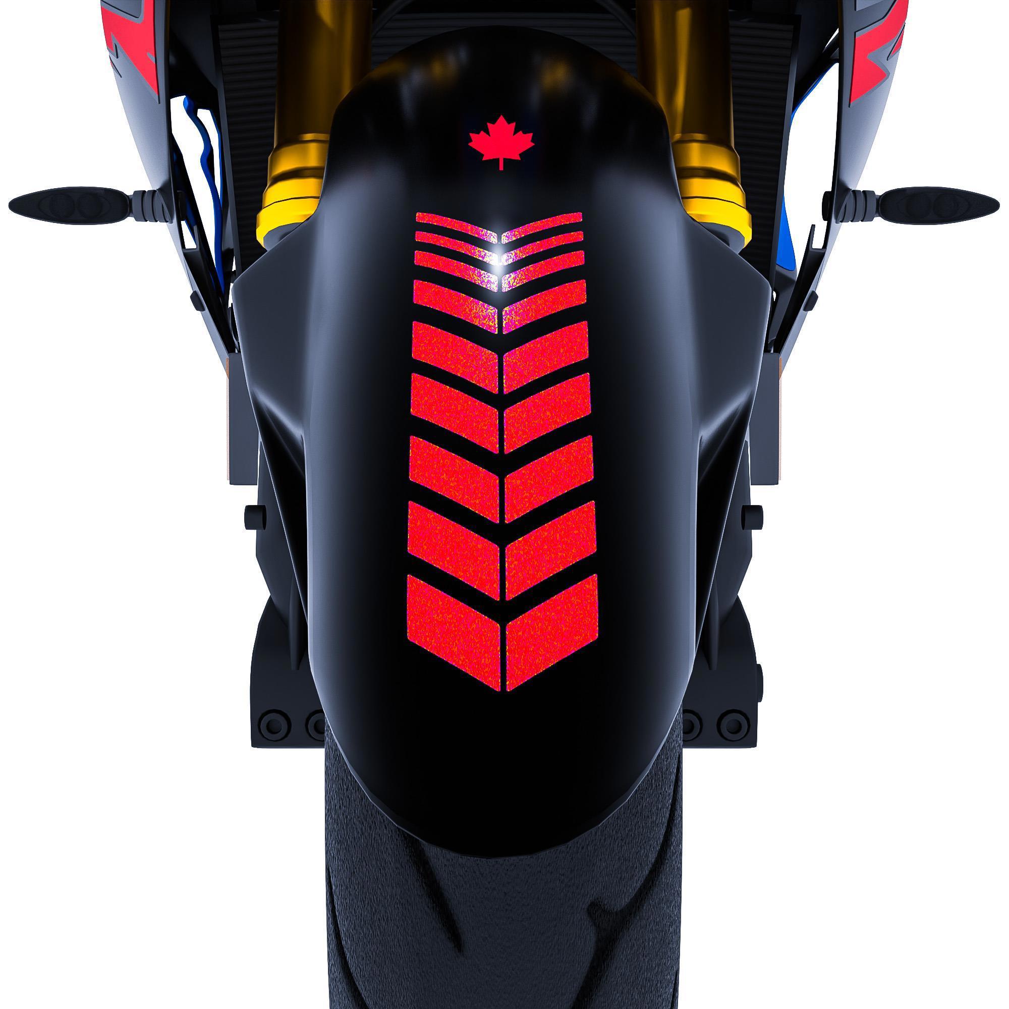 Moto Rider 4'lü Sticker Seti Reflektif Kırmızı İç Dış Jant Şeridi