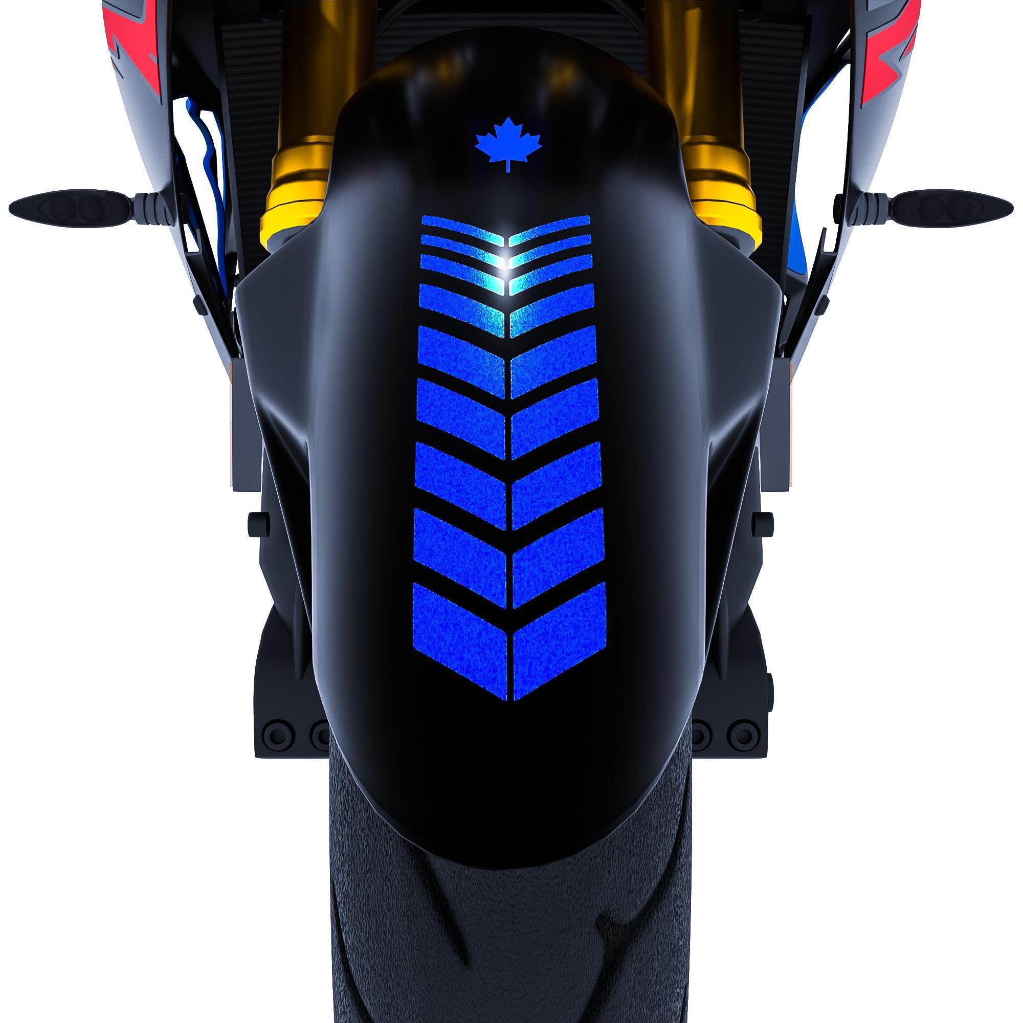 Moto Rider 4'lü Sticker Seti Reflektif Mavi İç Dış Jant Şeridi Ka