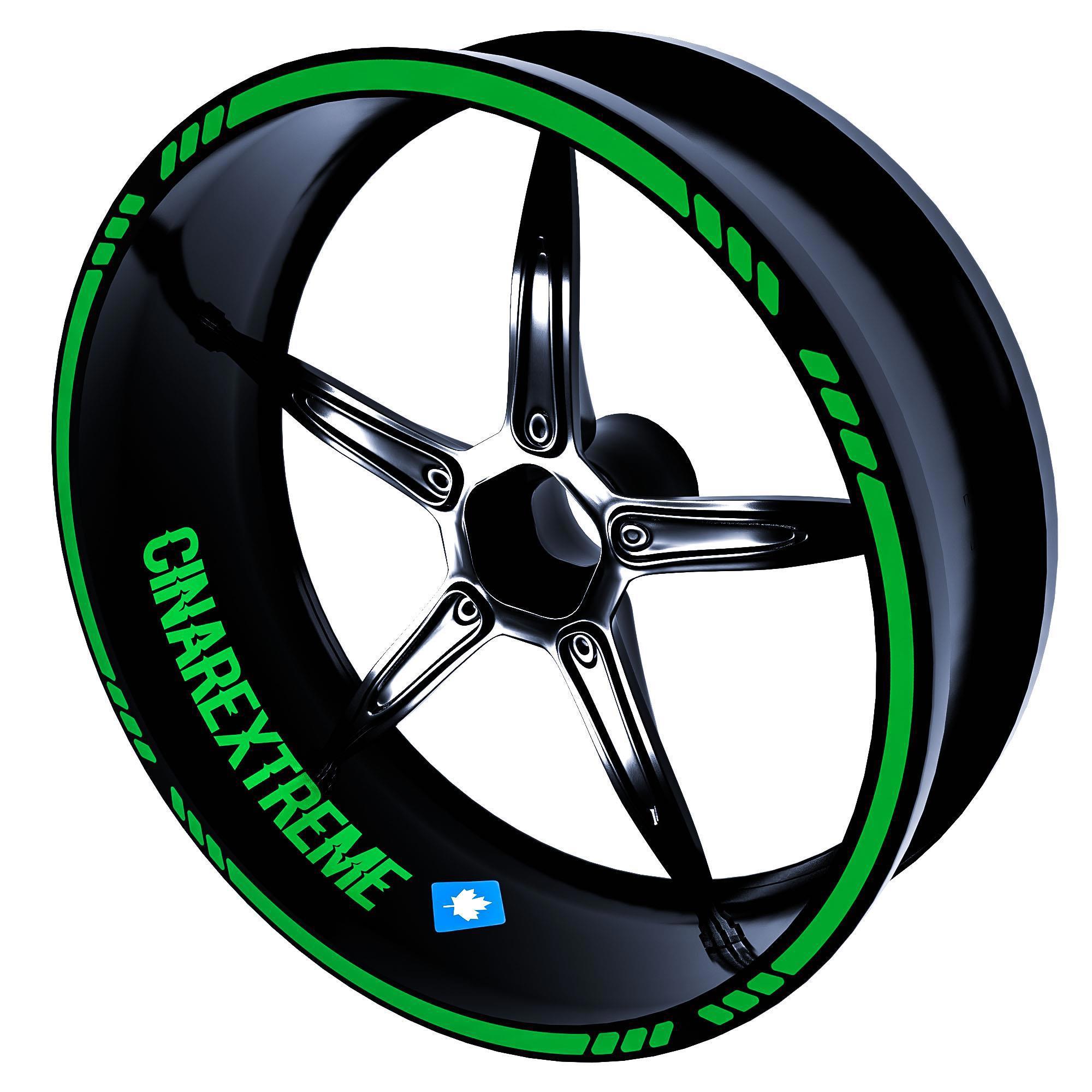 Çinar Extreme Moto Rider 4'Lü Sticker Seti Orman Yeşili İç Diş Jant Şeridi Kask