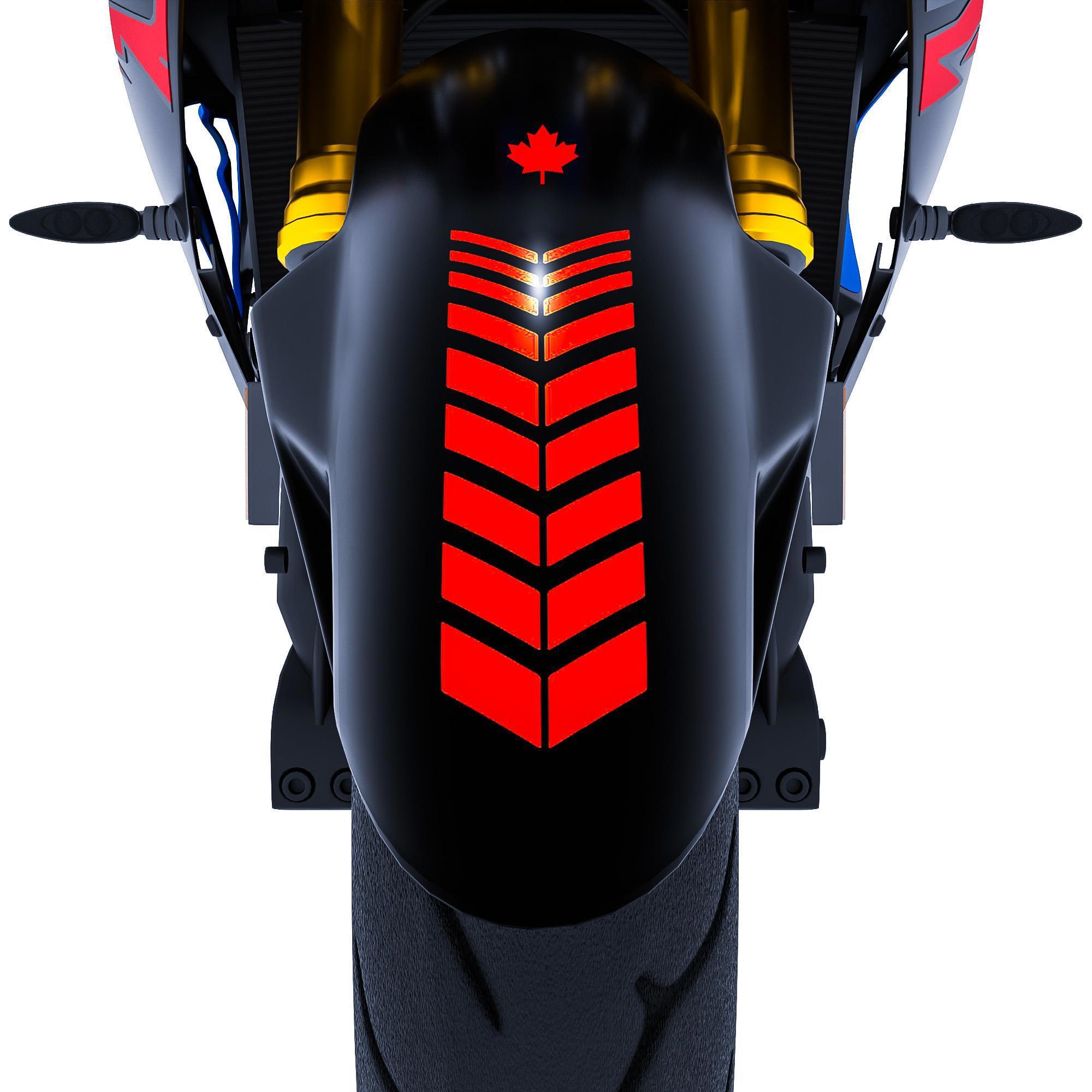 Moto Rider 4'lü Sticker Seti Bayrak Kırmızı İç Dış Jant Şeridi Ka