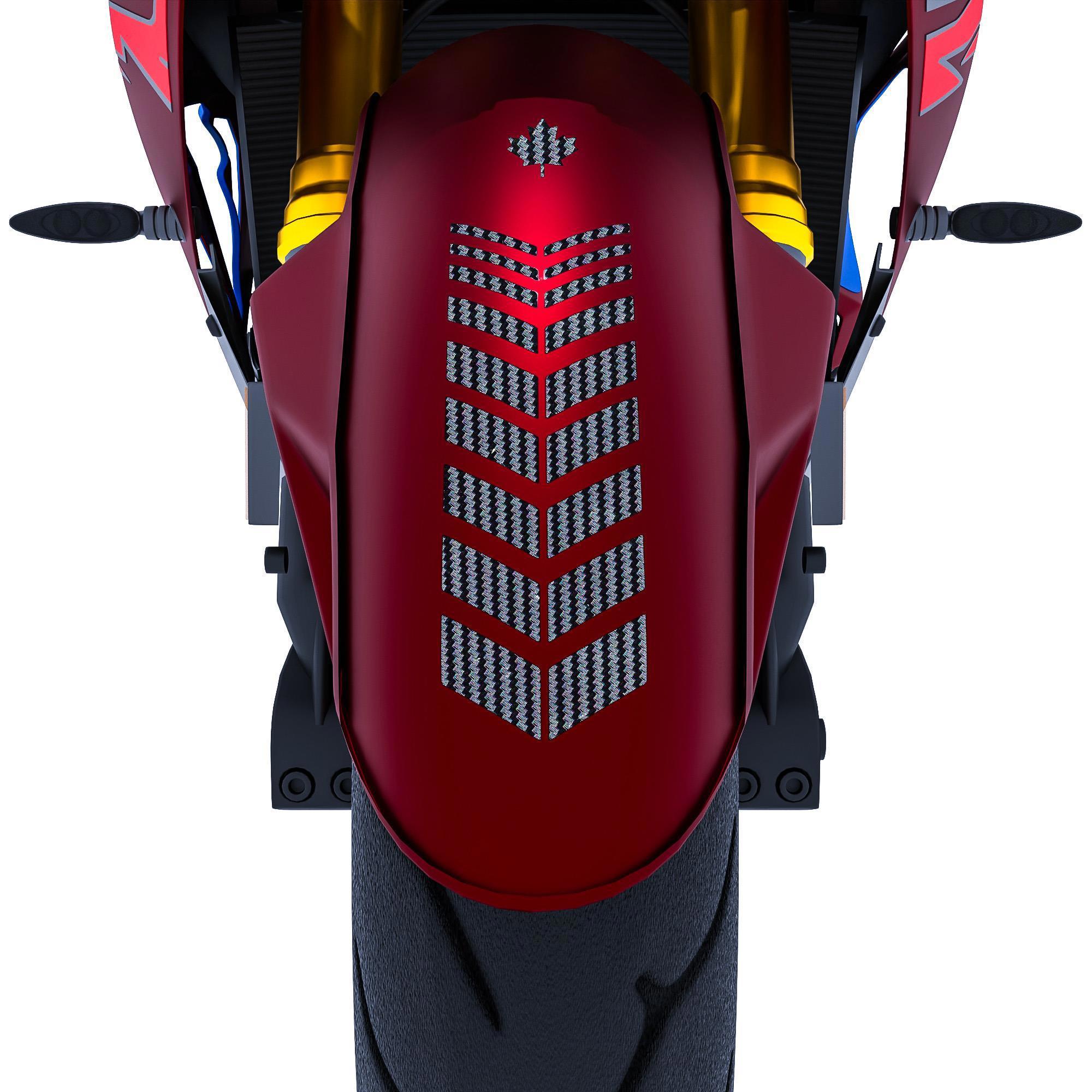 Moto Rider 4'lü Sticker Seti Siyah Karbon Fiber Dokulu İç Dış Jan