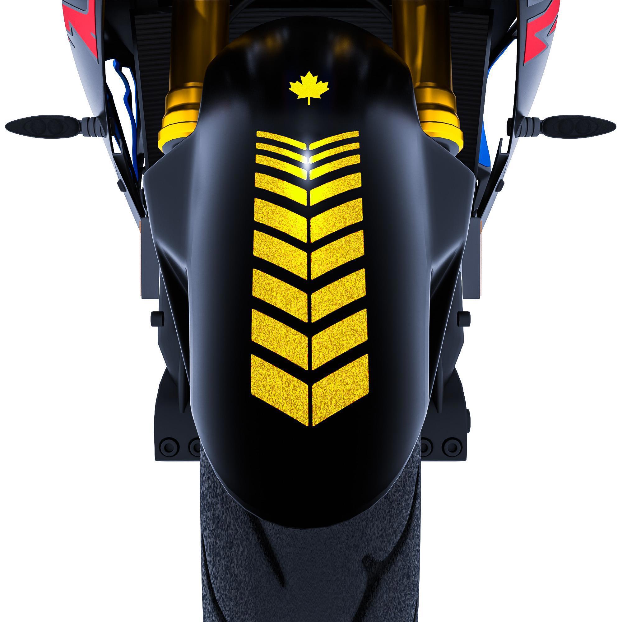 Moto Rider 4'lü Sticker Seti Reflektif Sarı İç Dış Jant Şeridi Ka