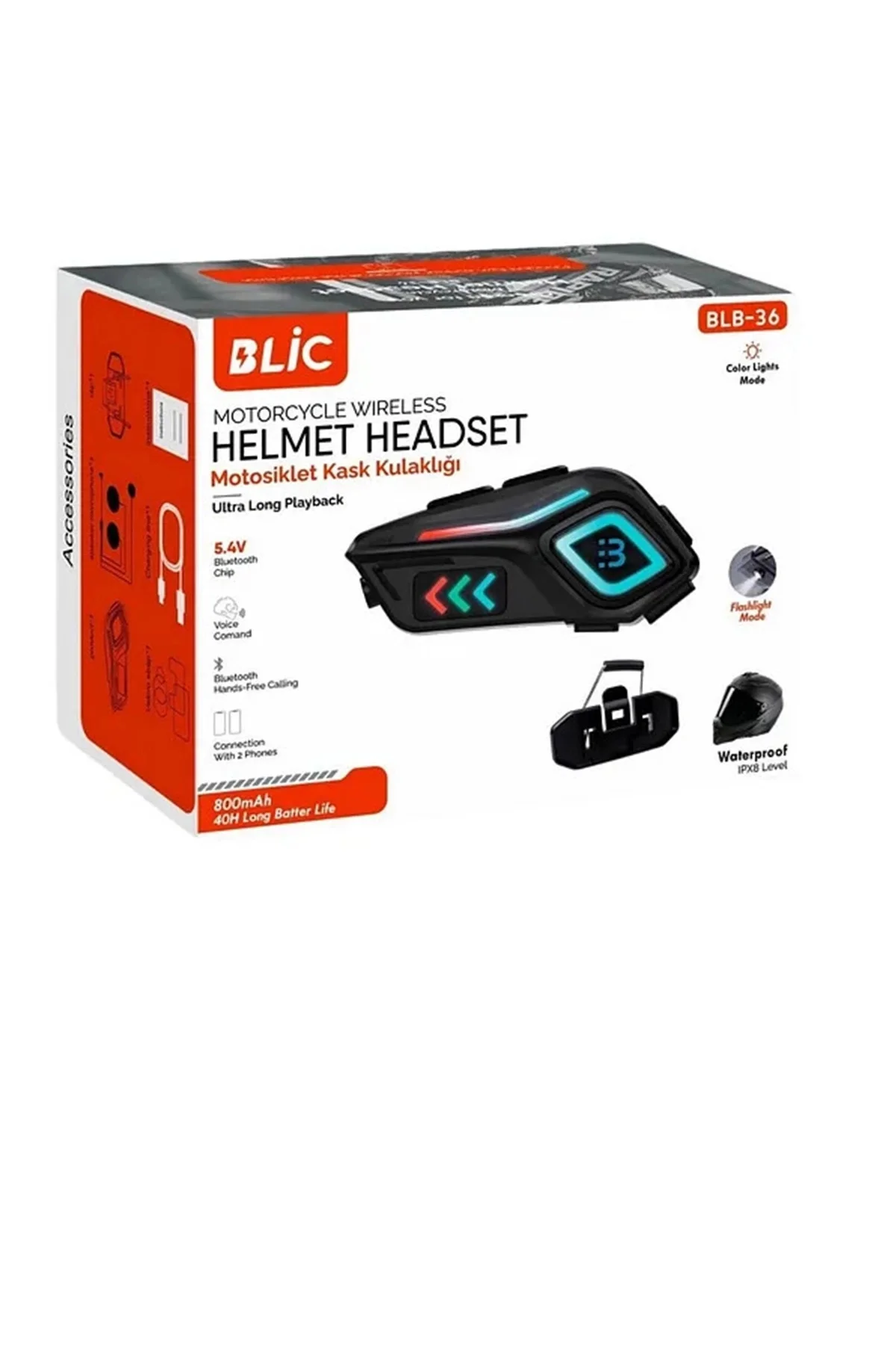 Motor Kask Kulaklık Rgb Modlu Motosiklet Kulaklık Su Geçirmez 5.4