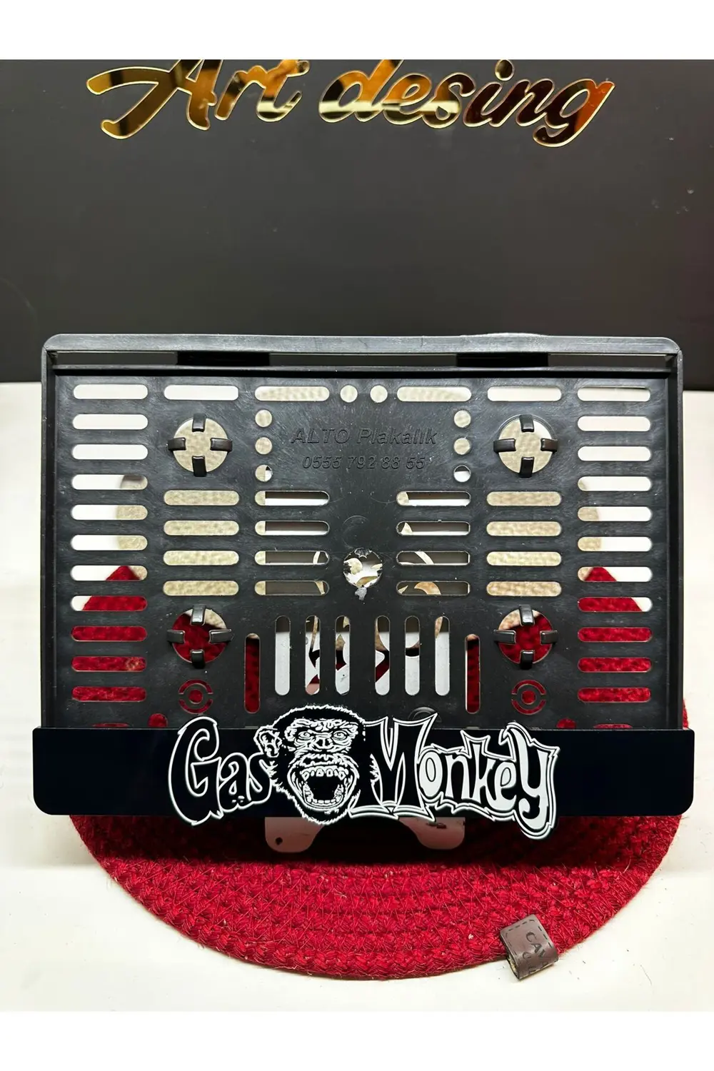 Motor Plakalık " GASMONKEY MAYMUN ''takmatik Lazer Kesim Pleksi (