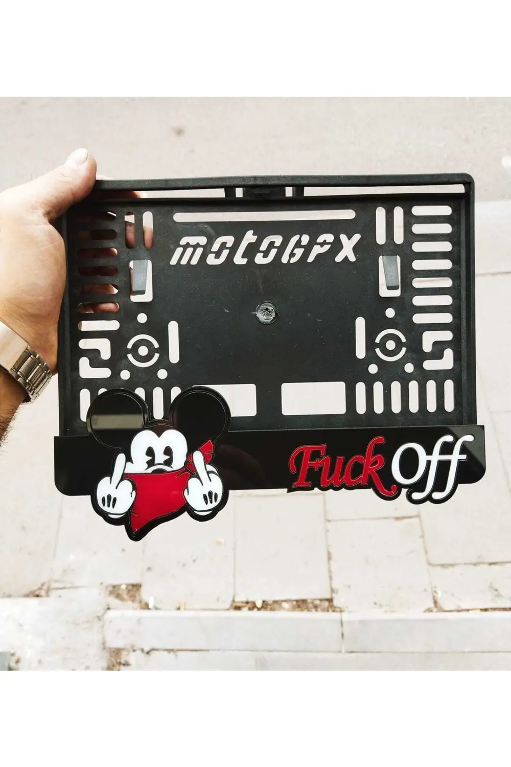 Motor Plakalık Mickey Mouse Model Takmatik Lazer Kesim Pleksi ( 1