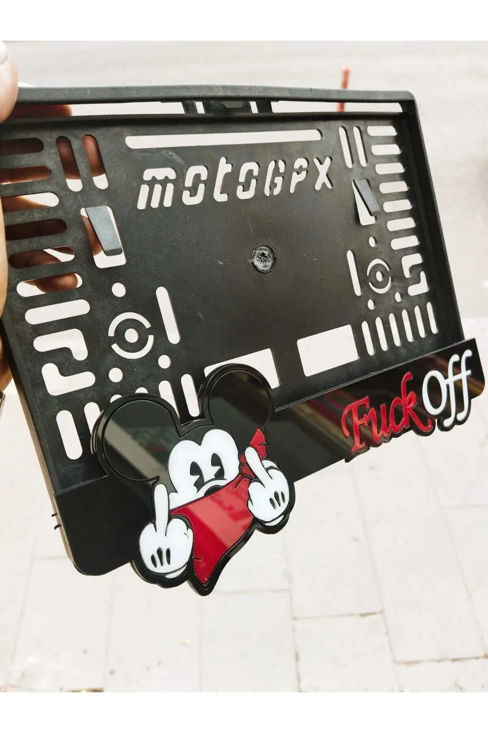 Motor Plakalık Mickey Mouse Model Takmatik Lazer Kesim Pleksi ( 1