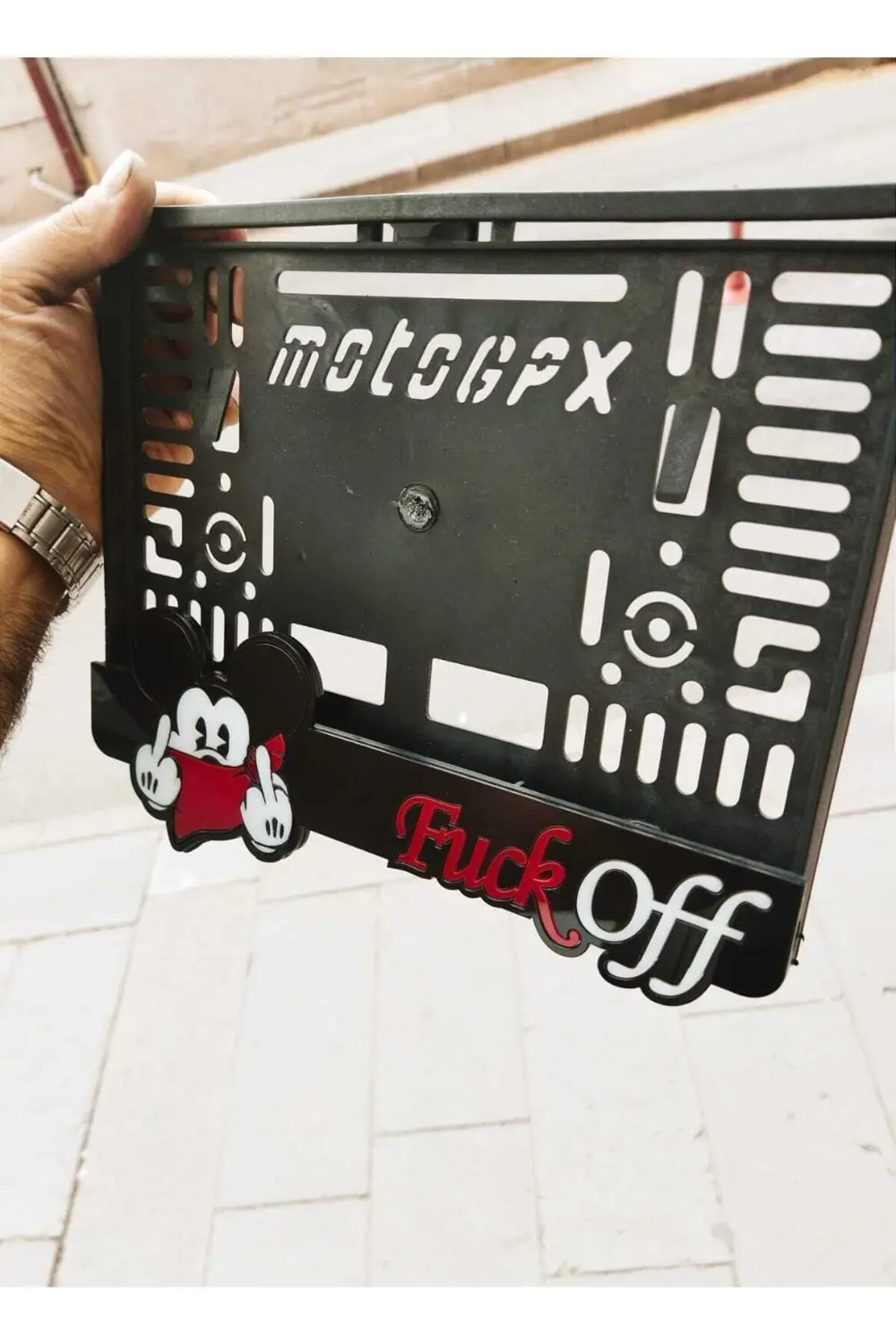 Motor Plakalık Mickey Mouse Model Takmatik Lazer Kesim Pleksi ( 1