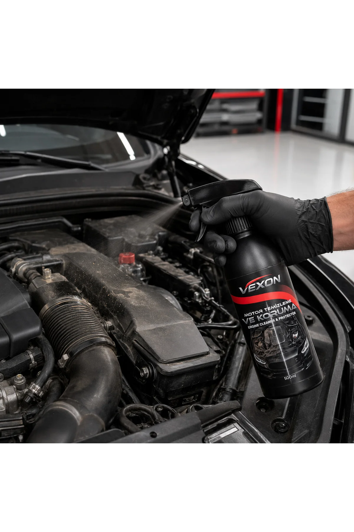 Motor Temizleyici ve Koruyucu Güçlü Etkili 500 ml – Yağ ve Kir Sökücü Motor Bakım Ürünü