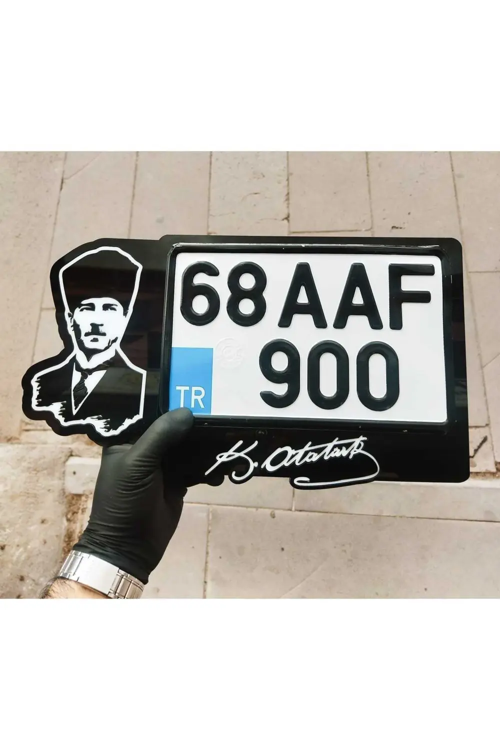 Motor Ve Atv Plakalık Lüks Atatürk Fotoğraflı Isimli, Kişiye Özel