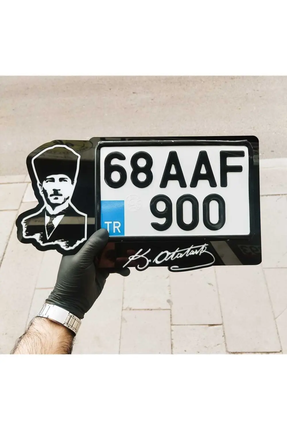Motor Ve Atv Plakalık Lüks Atatürk Fotoğraflı Isimli, Kişiye Özel