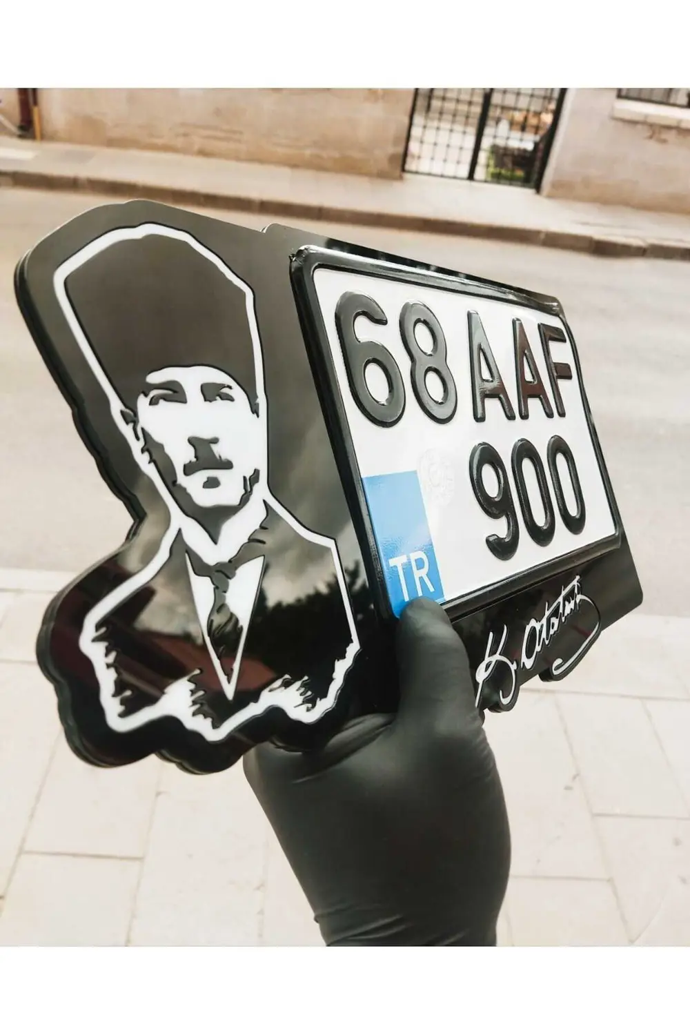 Motor Ve Atv Plakalık Lüks Atatürk Fotoğraflı Isimli, Kişiye Özel