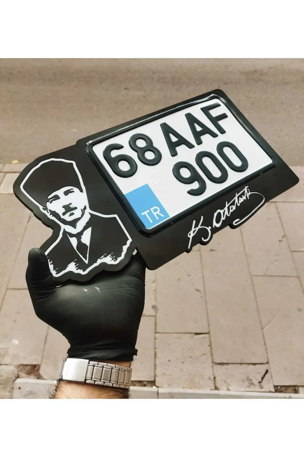 Motor Ve Atv Plakalık Lüks Atatürk Fotoğraflı Isimli, Kişiye Özel