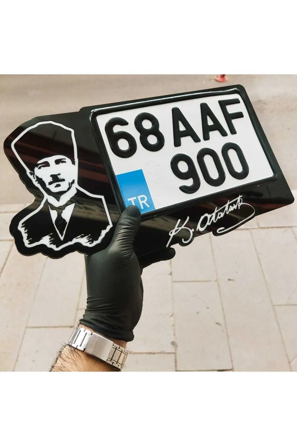 Motor Ve Atv Plakalık Lüks Atatürk Fotoğraflı Isimli, Kişiye Özel