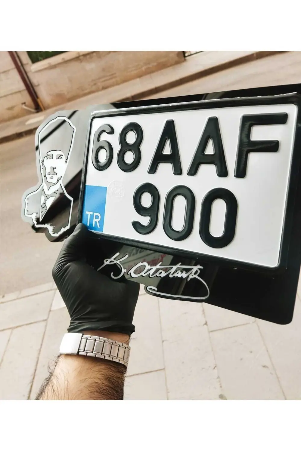 Motor Ve Atv Plakalık Lüks Atatürk Fotoğraflı Isimli, Kişiye Özel