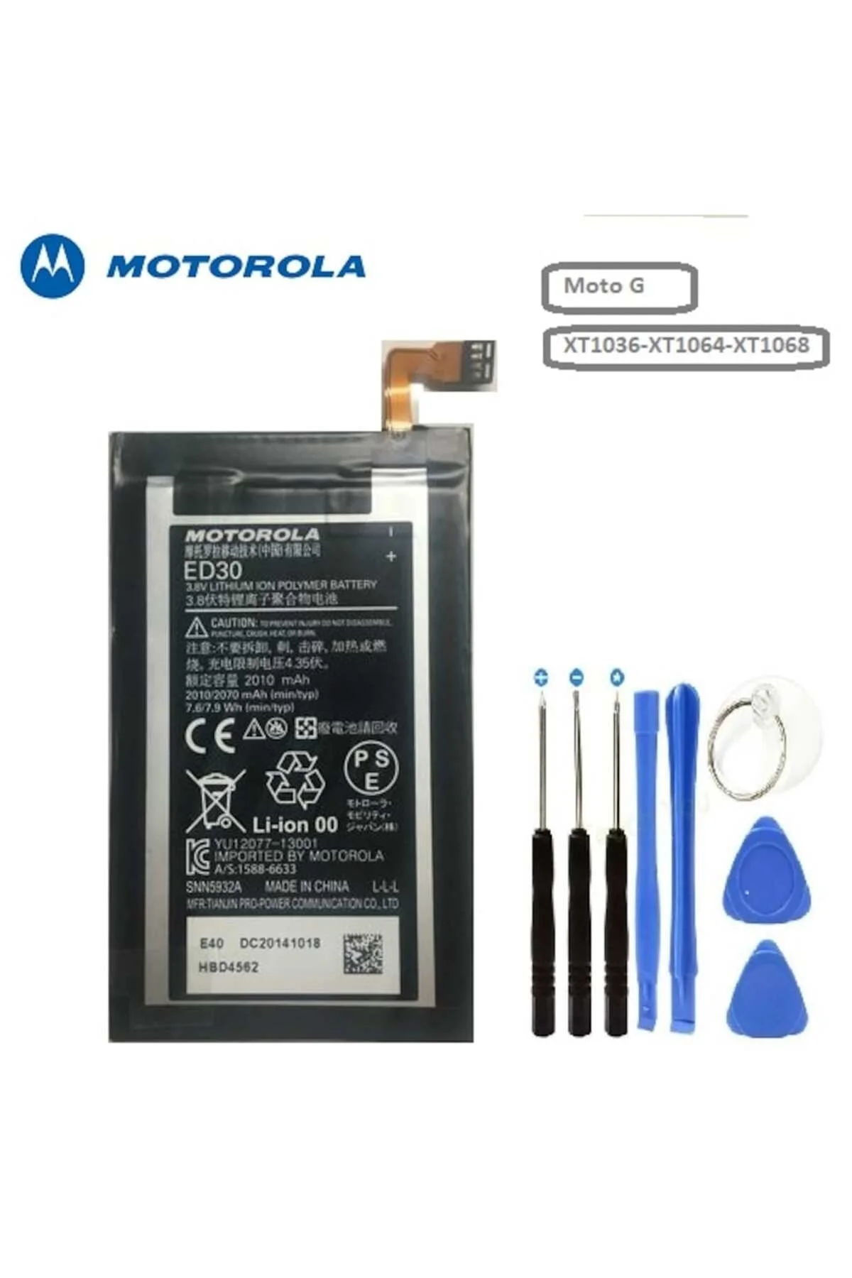 Motorola Moto G Ed30 G2 Xt1036-xt1064-xt1068 Batarya Pil Ve Tamir Seti