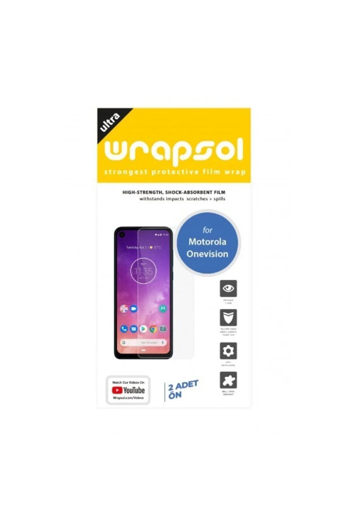 Motorola One Vision Ekran Koruyucu Kaplama Darbe Emici Poliüretan Film Amerika Üretimi