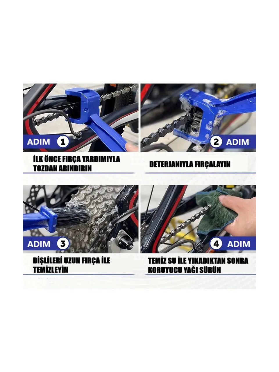 Motorsiklet &amp; Bisiklet Zinciri Temizleme Fırçası Çift Taraflı