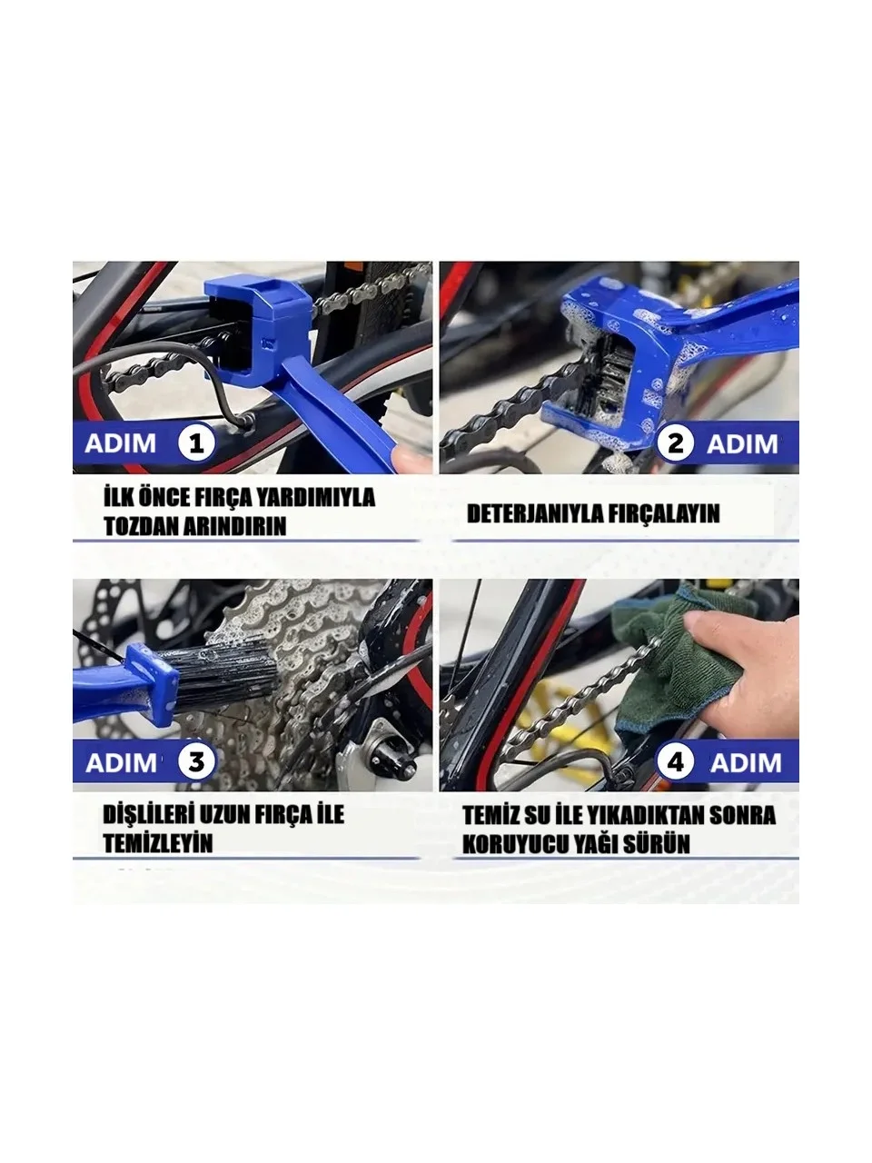 Motorsiklet & Bisiklet Zinciri Temizleme Fırçası Çift Taraflı Motorsiklet & Bisiklet Zinciri Temizleme Fırçası Çift Taraflı