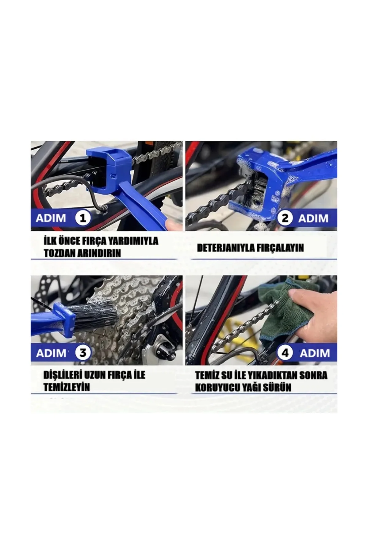 Motorsiklet &Amp; Bisiklet Zinciri Temizleme Fırçası Çift Taraflı Motorsiklet &Amp; Bisiklet Zinciri Temizleme Fırçası Çift Taraflı - Görsel 5
