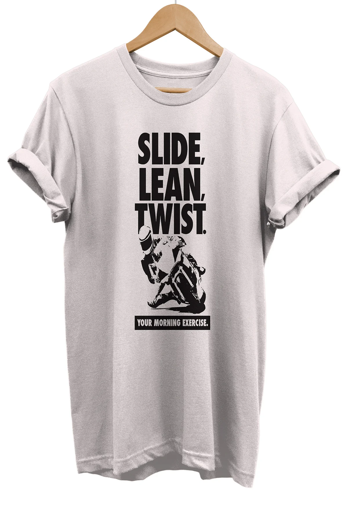 Motorsiklet Baskılı %100 Pamuk Bisiklet Yaka Oversıze T-shirt