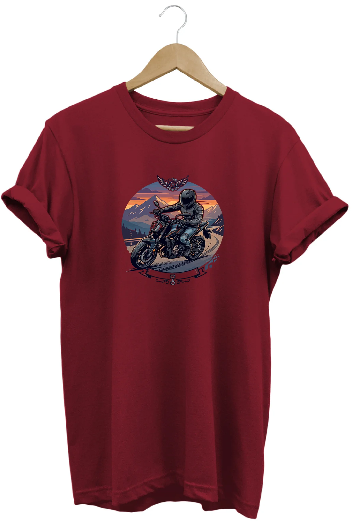 Motorsiklet Baskılı Erkek Tişört Vintage Retro Tasarım Grafik Bas