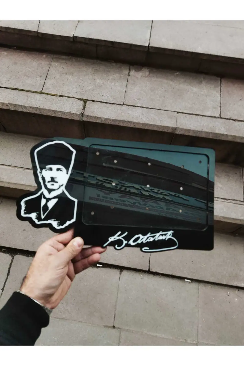 Motorsiklet Plakalık Atatürk Lazer kesim Full pleksi